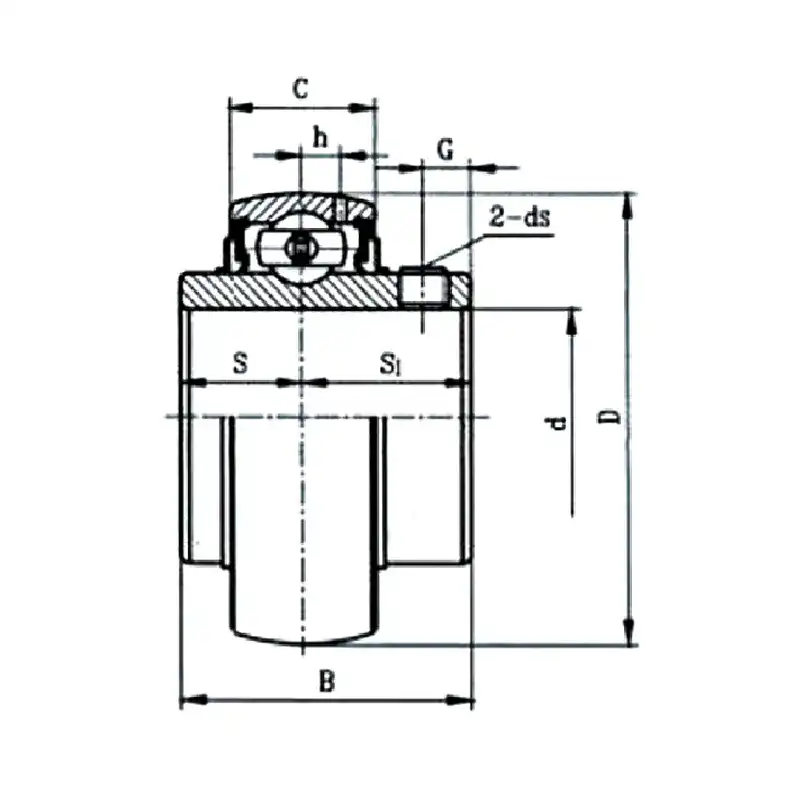 UC200 with set screwStructure diagram